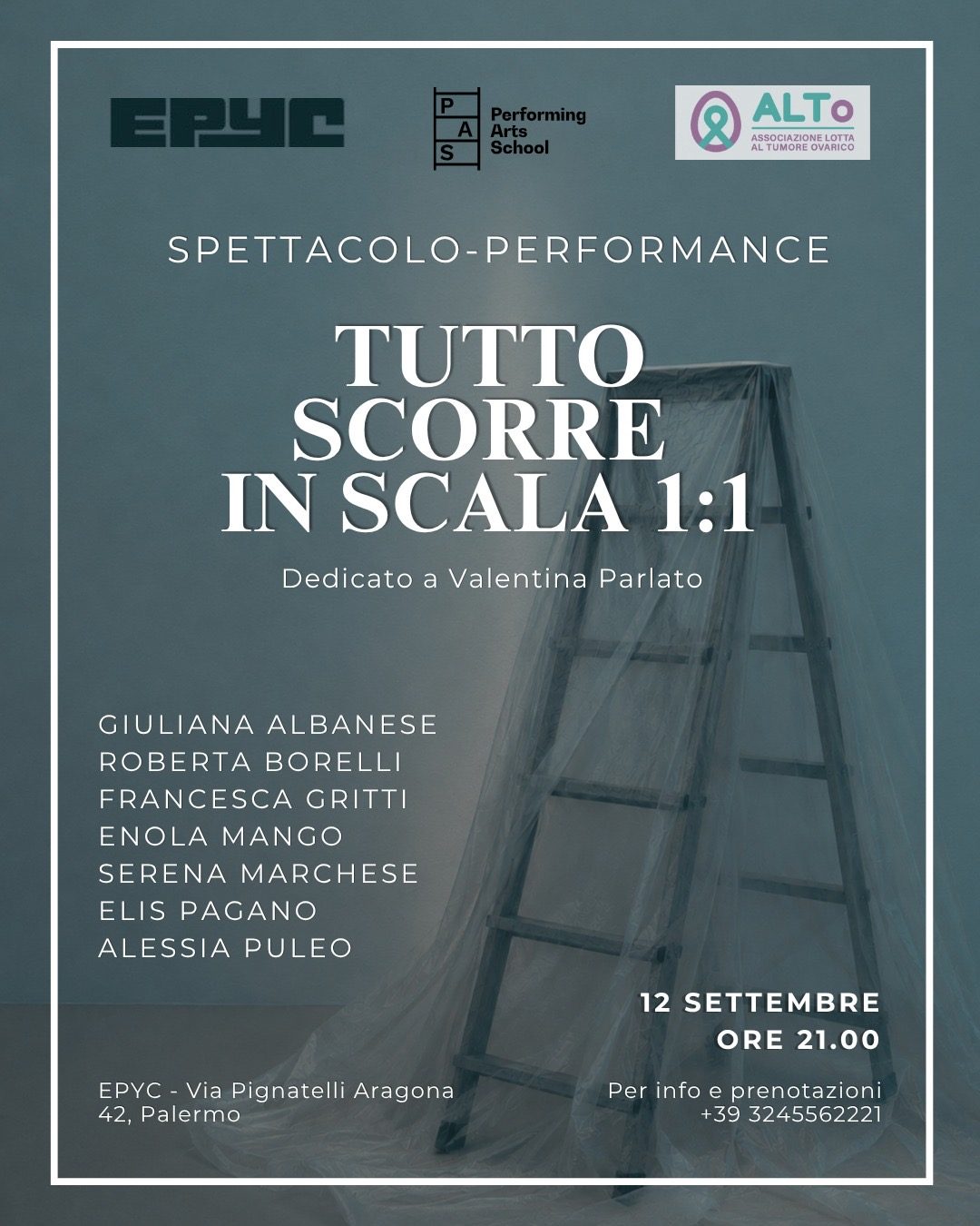 Locandina Tutto scorre in scala 1:1, dedicato a Valentina Parlato